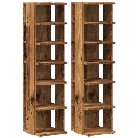 Scarpiere contenitori per scarpe mobili per ingresso corridoio soggiorno set da 2 legno di recupero legno ingegnerizzato marrone 020022137