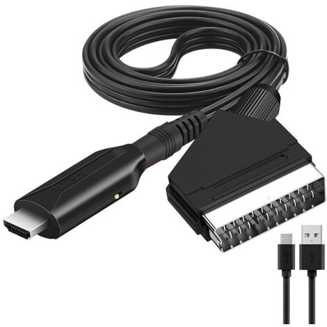 CHOYCLIT Scart to HDMI Cable, Scart to HDMI Adapter, All in One Scart to HDMI 1080p/720p Audio Video Converter