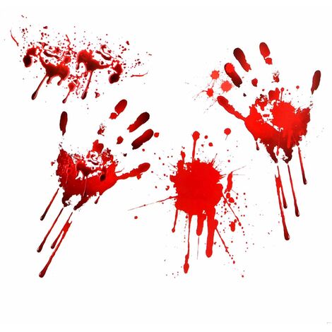 Scary Blood Hand Party Bloody Hand Print Sticker Window Clings Scary Decoration