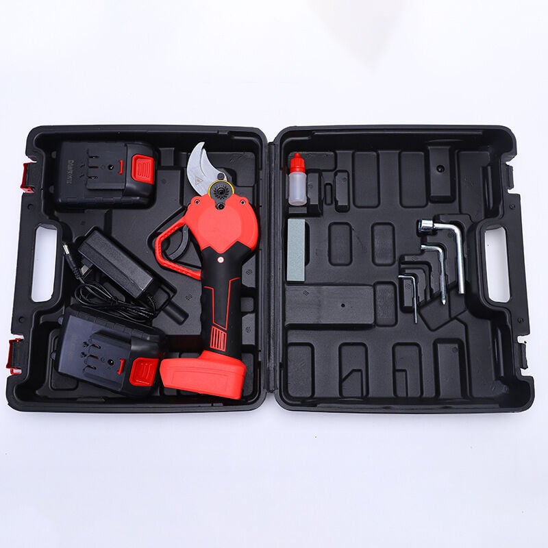 Sécateur électrique 40mm Diamètre de Coupe,Sécateur de Branche d'arbre,Ciseaux d'élagage électrique,Batterie au Lithium Rechargeable 1.5Ah,Poignée