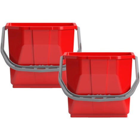 Scatola 2 secchi in moplen rosso da 15 Lt.
