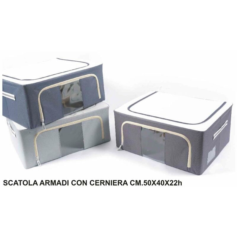 Image of SCATOLA ARMADI TESSUTO CM.50X40X22h CON CERNIERA