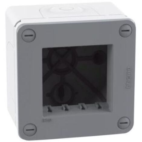 Scatola bticino matixgo 2 moduli ip40 grigio - 28402g