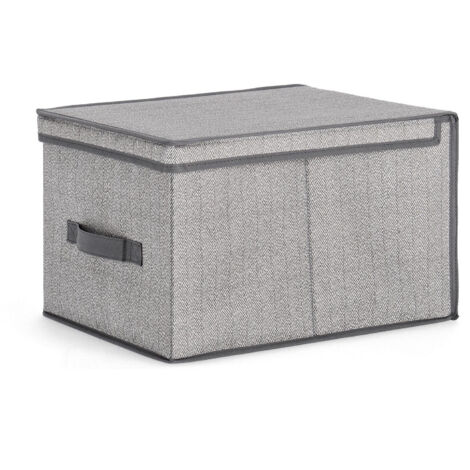 Scatola cambio stagione con coperchio "Tidy" in cartone con manico -30x30 / Grigio