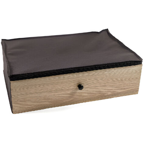 Scatola cambio-stagione in TNT e MDF con effetto legno -28 x 28 x h28 cm