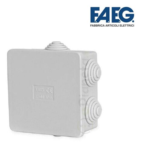 Scatola cassetta di derivazione 80x80x40 mm quadrata da esterno tenuta stagna grigio impermeabile con passacavi