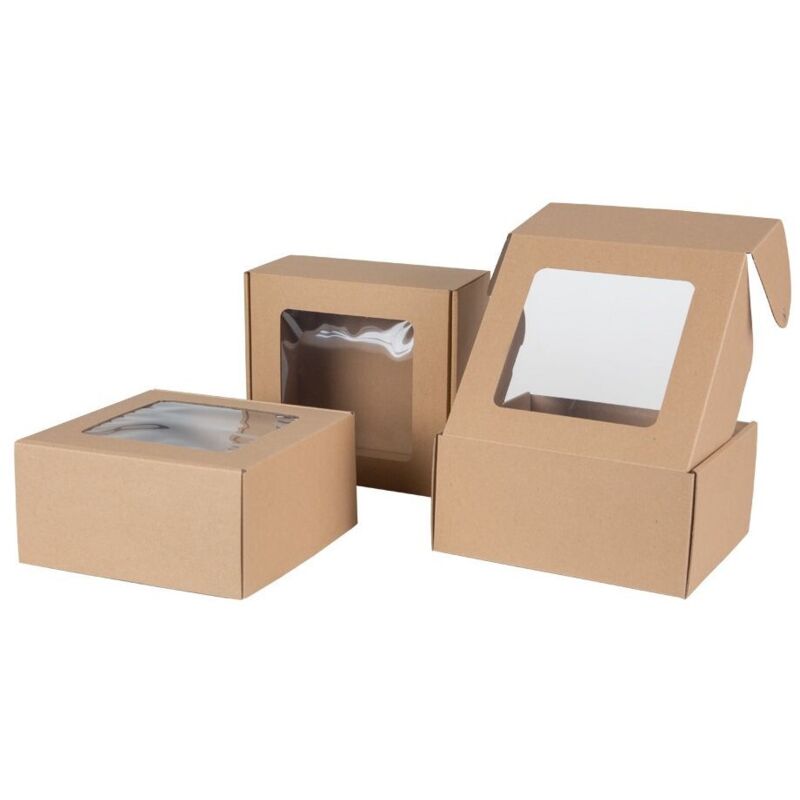 Scatola con finestra 20x20x10 Confezione regalo in cartone 5 pezzi