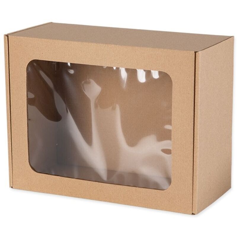 SCATOLA CON FINESTRA CARTONE DECORATIVO 25x20x10 CONFEZIONE REGALO 10pz