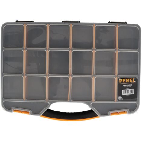 Scatola contenitore storage plastica nero 18 scomparti modulari