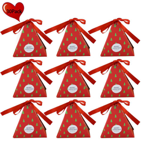 Scatola creativa per caramelle natalizie, confezione regalo natalizia, scatola per confezioni di pasticcini (Albero di Natale rosso) 889 cm