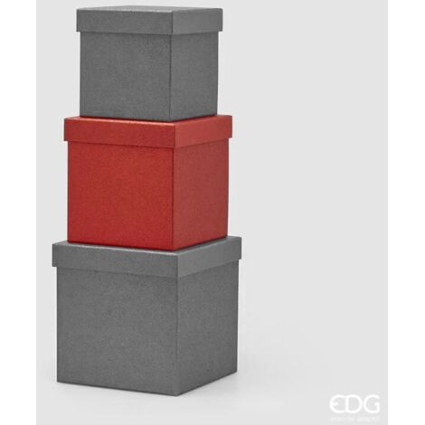 Scatola Cubo II Glitter Rosso