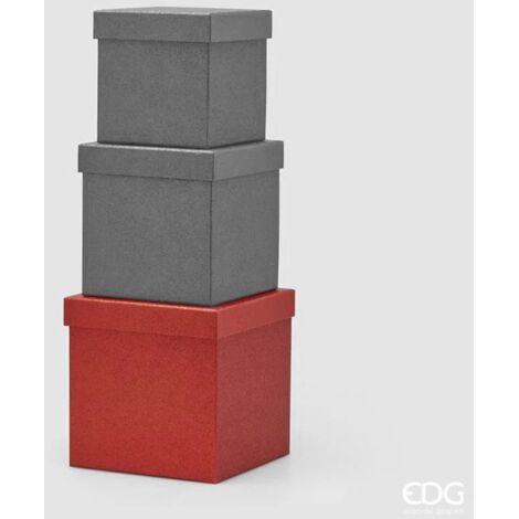Scatola Cubo III Glitter Rosso
