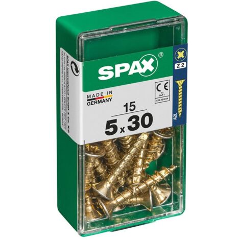 Scatola da 15 unità di vite per legno Spax con testa piatta Yellox 5,0x30 mm Spax