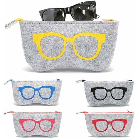 molshine Custodia portatile per occhiali da vista piccola in confezione da 4 per occhiali da lettura pelle PU