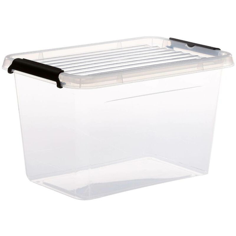 Image of 5five - scatola di plastica trasparente clip n box 6,5l - Bianco