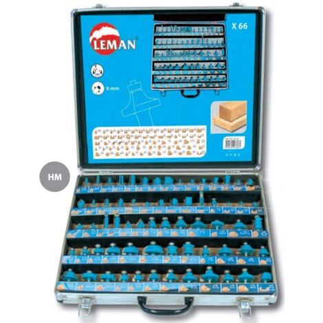 Leman - Kit 66 punte in metallo duro per fresa-coda da 8mm - 428.700.66