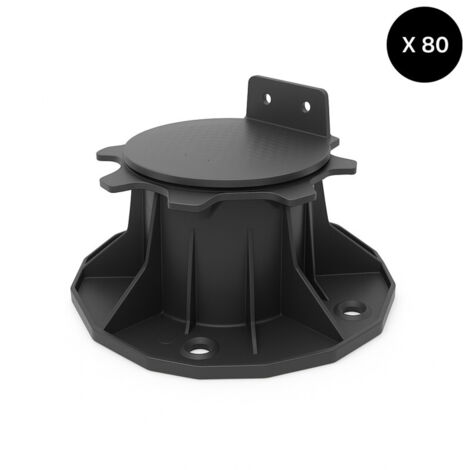 SCATOLA DA 80TASSELLI REGOLABILI DA 66 A 145 MM PER TERRAZZO IN LEGNO E COMPOSITO - Colore: nero
