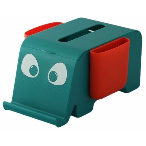 Scatola dei fazzoletti, scatola di immagazzinaggio del telecomando dei cartoni animati per la casa (arancione verde)