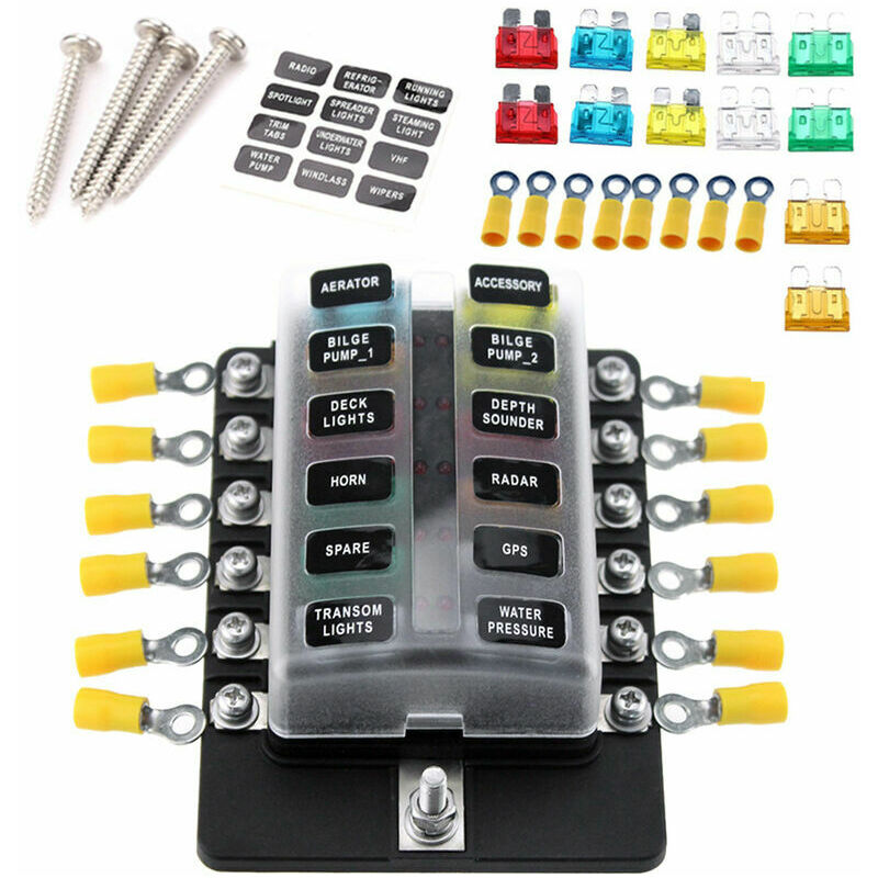 Scatola dei fusibili a 12 vie (terminale a vite)