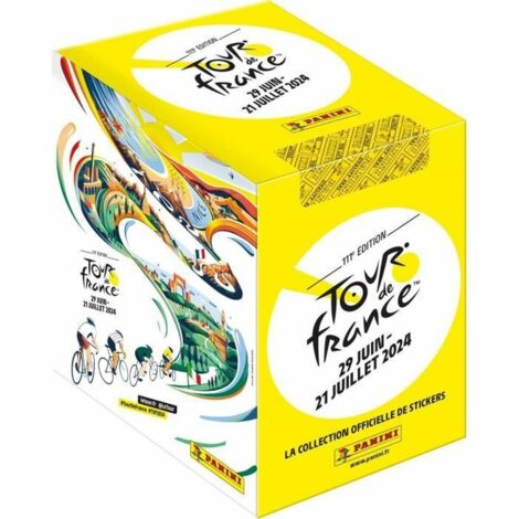 Scatola di adesivi - PANINI - Collezione ufficiale Tour de France 2024 - Contiene 36 bustine da 5 adesivi