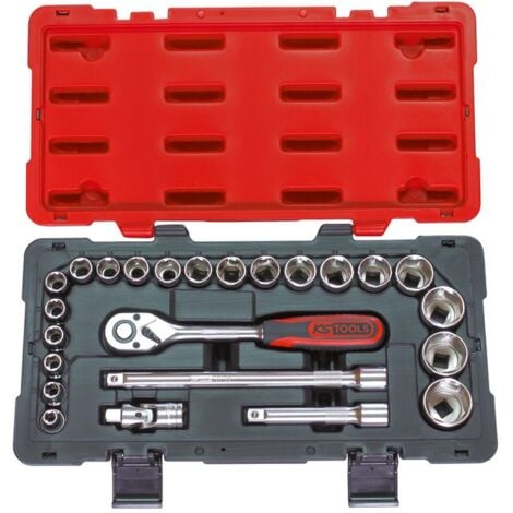 Scatola di bussole, cricchetti e accessori - ULTIMATE 1/2'' 24 pezzi - KS TOOLS - 922.0623