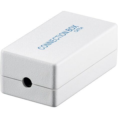 Scatola di connessione/di collegamento rete CAT 5e (100 MHz), UTP, per il collegamento di 2x cavi LAN, non schermati, morsettiera per montaggio IDC senza attrezzi. Classe schermatura UTP