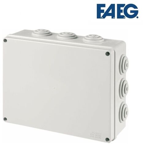 Scatola di derivazione 240x190x90 rettangolare da esterno tenuta stagna grigio impermeabile con passacavi