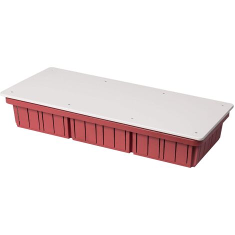 Scatola di derivazione da incasso con coperchio bianco, 520x200x90mm, per muratura, in tecnopolimero, arancione, serie 350 - Elettrocanali EC350C10