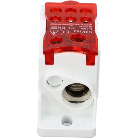 Scatola di distribuzione con morsettiera,scatola di giunzione di potenza da160A 690V con morsettiera su guida DIN,porte di uscita cavi per armadi di distribuzione e applicazioni ad alta, rossa