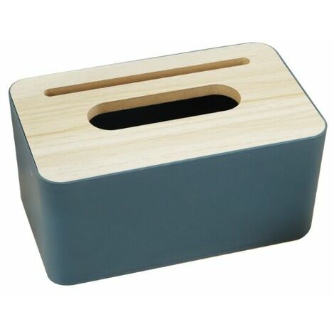scatola di fazzoletti rettangolare in legno, scatola di tovaglioli (blu)