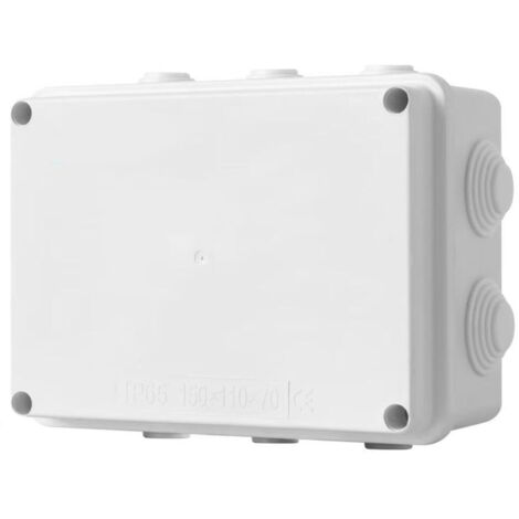 Scatola di giunzione e derivazione stagna da superficie Bianco 150x110x70 mm