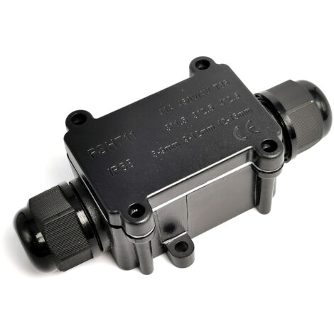 Scatola di giunzione impermeabile IP68 da 2 pezzi, scatola di giunzione elettrica impermeabile per esterni a 2 vie, pressacavi M20 da 5-9 mm e 9-12 mm, involucro elettrico per cavi