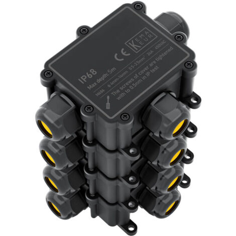 Scatola di giunzione impermeabile IP68 - Scatola di giunzione impermeabile - Scatola di collegamento elettrico a 3 vie per cavi da 4-14 mm - Connettori per cavi impermeabili, perfetti per cavi esterni