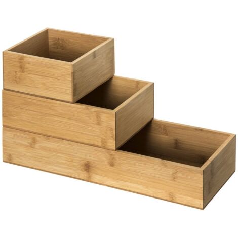 NORTHIX Scatola di immagazzinaggio bambù 3 pz
