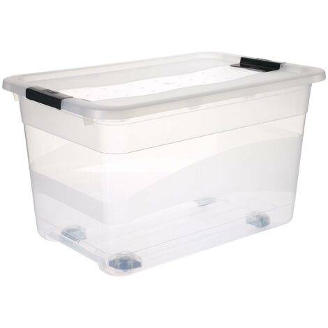 Scatola di plastica trasparente easy roll da 52 litri  - 5five