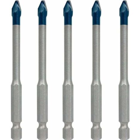 Scatola di punte per trapano Expert HEX-9 HardCeramic (per piastrelle, Piastrelle, Ø 6 mm, Accessorio trapano a percussione) argento