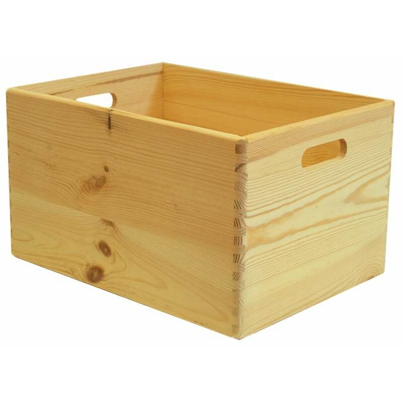Image of Scatola multiuso senza coperchio wood box in legno marrone chiaro, 60x40x23 cm