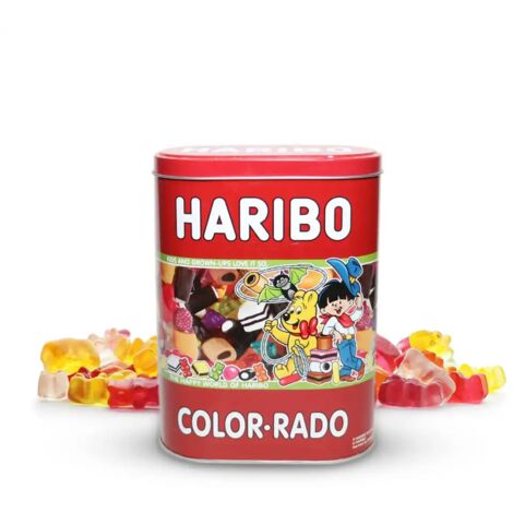 Scatola Latta Barattolo Haribo Biscotti Colazione Rosso Contenitore Alimentare