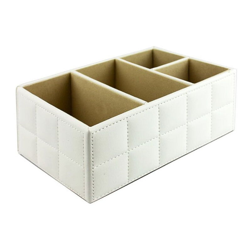 Scatola organizer in pelle PU, bianca