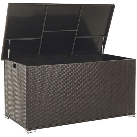 Scatola per Cuscini Marrone Rattan Sintetico Coperchio 155 x 75 cm 770 L Modena