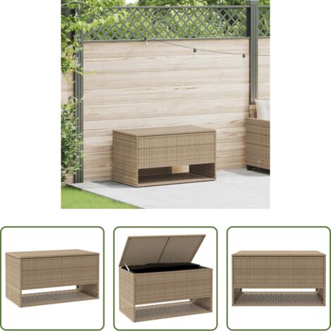 Scatola per cuscini -  Scatola per Cuscini da Esterno Beige 100x55x55,5 cm Polyrattan