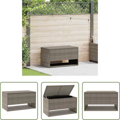 Scatola per cuscini -  Scatola per Cuscini da Esterno Grigio 100x55x55,5 cm Polyrattan
