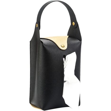 Scatola per fazzoletti KZQ per auto, scatola per fazzoletti in pelle, contenitore per tovaglioli, scatola per fazzoletti in pelle da appendere, scatola per fazzoletti per parasole per auto
