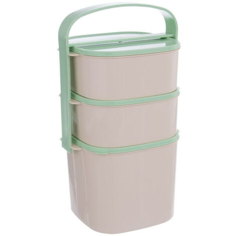Scatola per il pranzo in plastica a 3 ripiani 2l, 2x1,15 l