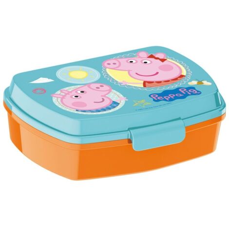 Scatola per merenda - Peppa Pig - Lunch Box - Arancione - Turchese - 16x11x6 cm