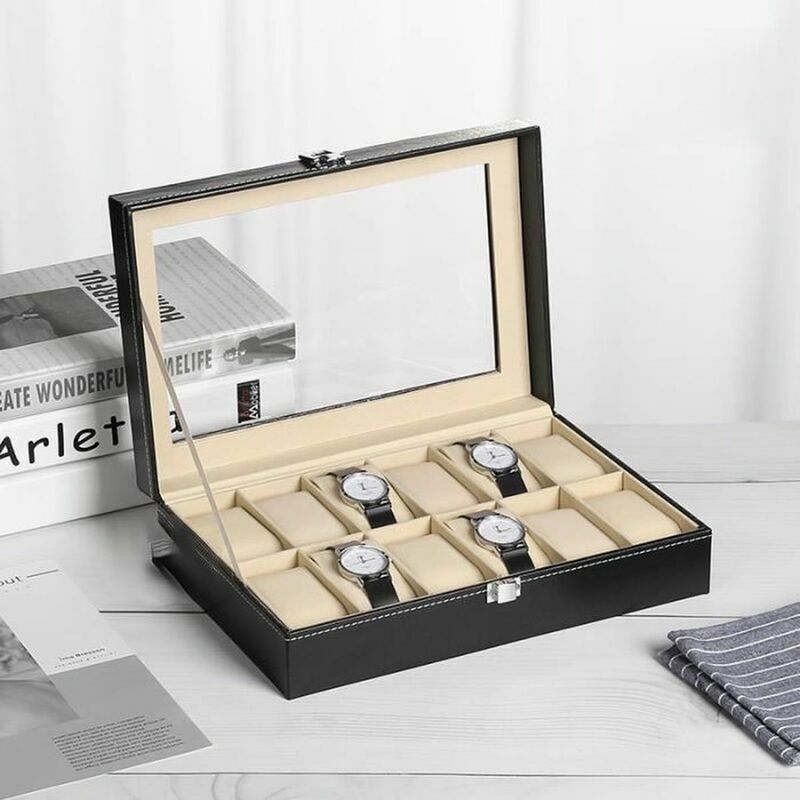 Scatola per orologi in pelle pu 12 espositore per