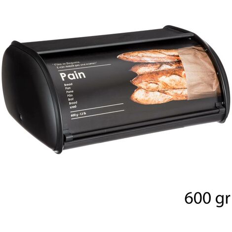 Scatola per pane in metallo black edition 37,5 cm nero - 5five