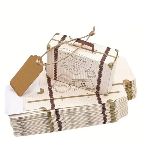 Scatola per Regalo e Feste Borsa con Farfalla e Fiori Bianca