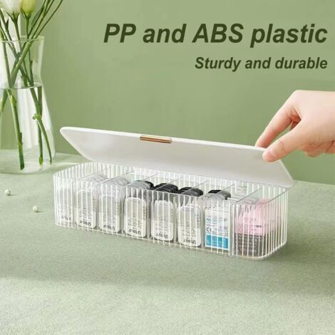 Scatola porta cavi dati, organizer da scrivania con coperchio, dispenser per lenti a contatto usa e getta, scatola in plastica trasparente per tutte le marche di lenti.