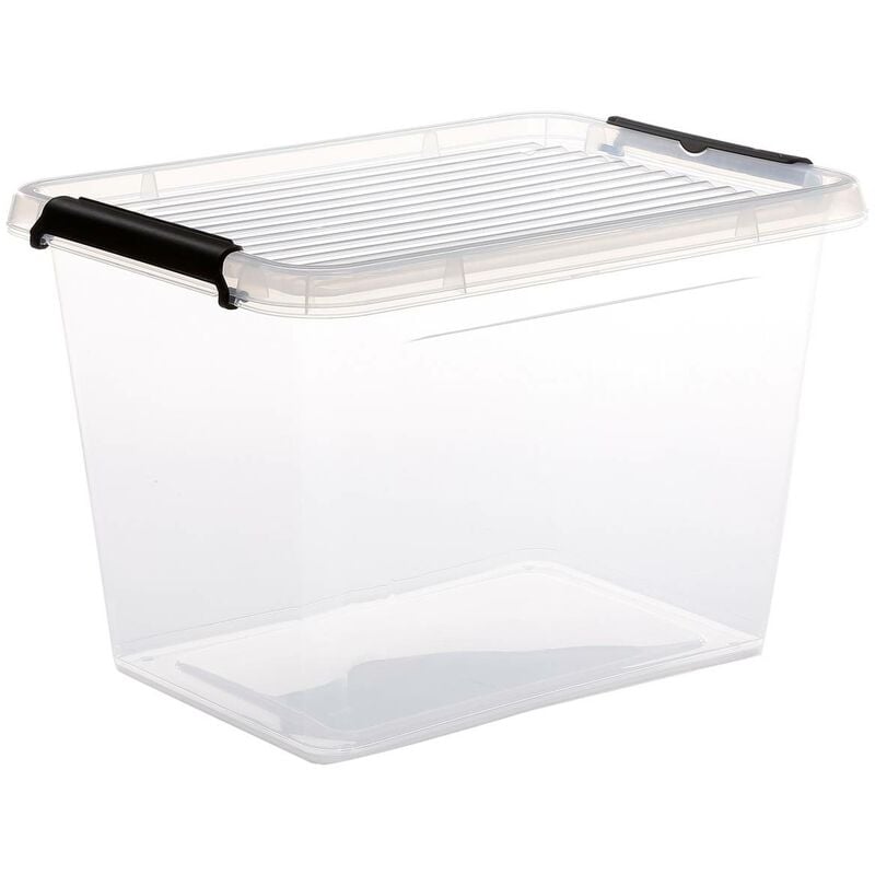 Image of 5five - scatola in plastica trasparente clip n box da 19l - Bianco